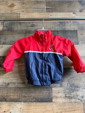 Majestic Boston Red Sox Toddler Windbreaker Jacket-Sz24 Months-Full Zip Red/Navy